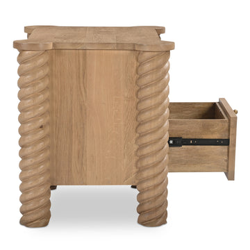 Treccia Oak 2 Drawer Nightstand - Ornate Home