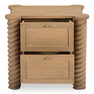 Treccia Oak 2 Drawer Nightstand - Ornate Home