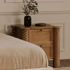 Treccia Oak 2 Drawer Nightstand - Ornate Home