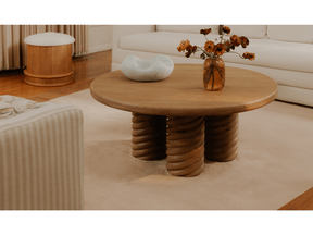 Treccia Oak Round Coffee Table Oak - Ornate Home