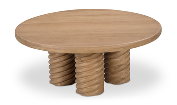 Treccia Oak Round Coffee Table Oak - Ornate Home