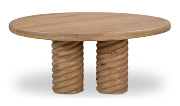 Treccia Oak Round Coffee Table Oak - Ornate Home