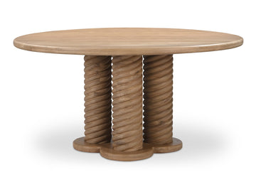 Treccia Oak Round Dining Table - Ornate Home