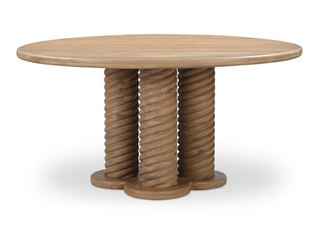 Treccia Oak Round Dining Table - Ornate Home