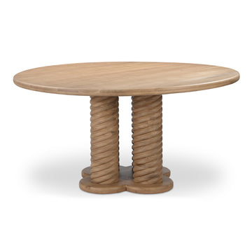 Treccia Oak Round Dining Table - Ornate Home