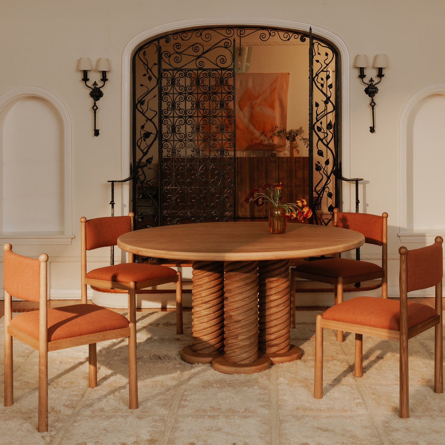 Treccia Oak Round Dining Table - Ornate Home