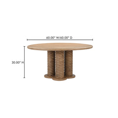 Treccia Oak Round Dining Table - Ornate Home