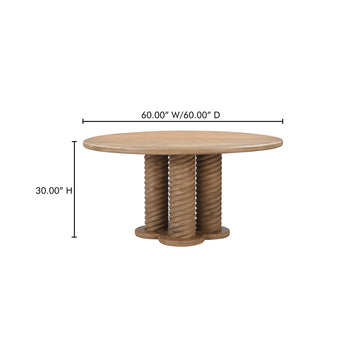 Treccia Oak Round Dining Table - Ornate Home