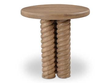 Treccia Oak Side Table - Ornate Home