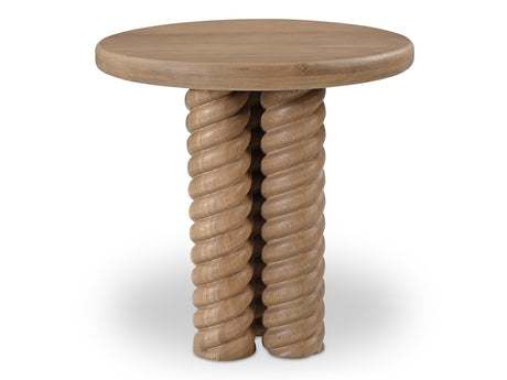 Treccia Oak Side Table - Ornate Home