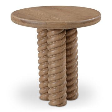 Treccia Oak Side Table - Ornate Home