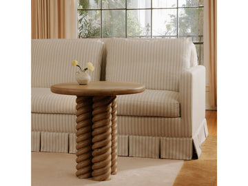 Treccia Oak Side Table - Ornate Home