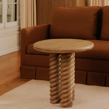 Treccia Oak Side Table - Ornate Home