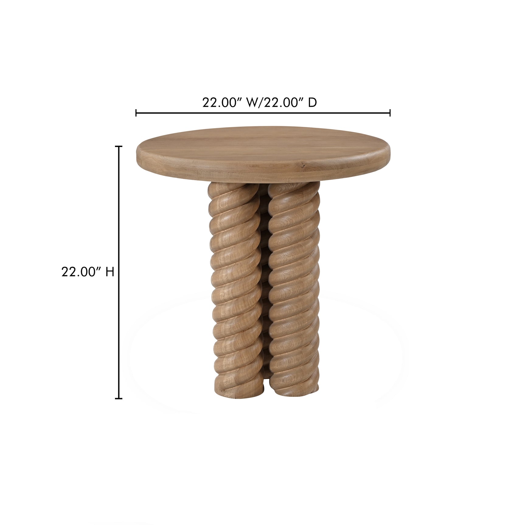 Treccia Oak Side Table - Ornate Home