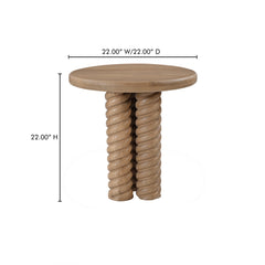 Treccia Oak Side Table - Ornate Home