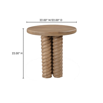 Treccia Oak Side Table - Ornate Home