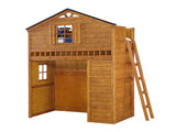 Tree House Rustic Oak Loft Bed (Twin Size) - Ornate Home