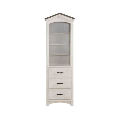 Tree House Weathered White & Washed Gray Bookcase - Ornate Home