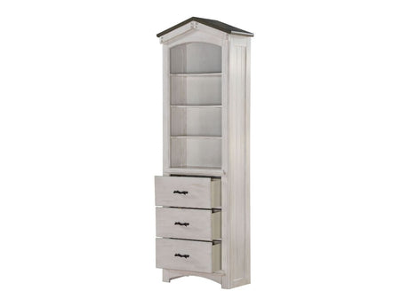 Tree House Weathered White & Washed Gray Bookcase - Ornate Home