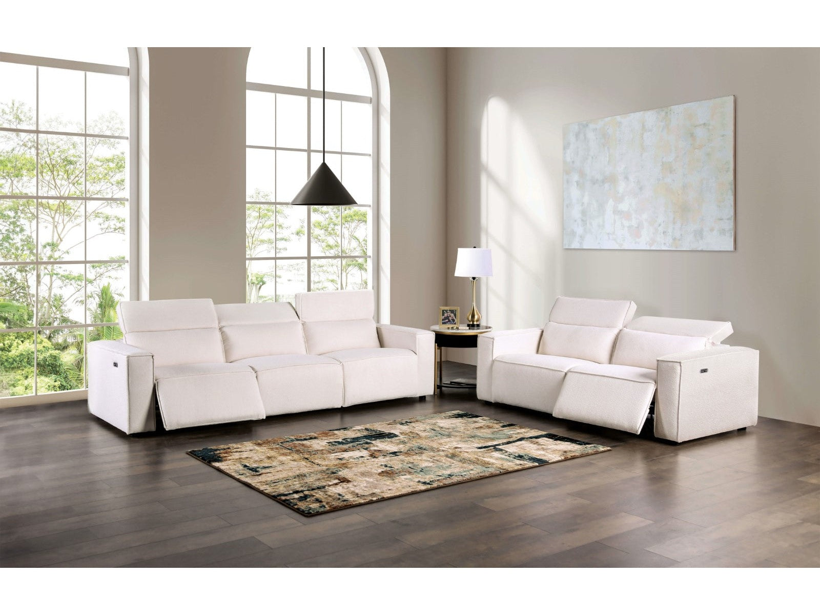 Treharris White Power Reclining Sofa & Loveseat - Ornate Home