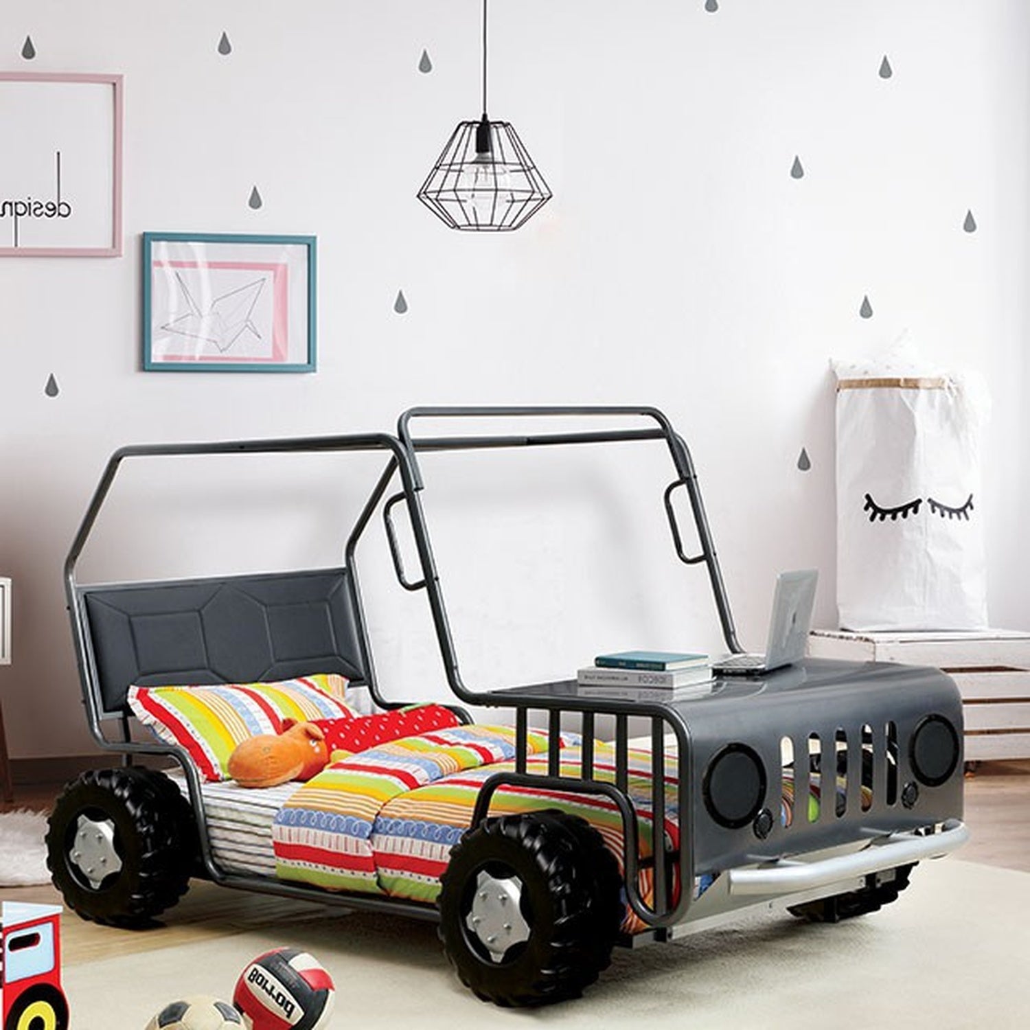 Trekker Gun Metal Twin Bed - Ornate Home