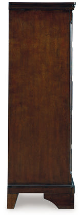 Trellington Brown Five Drawer Chest - Ornate Home