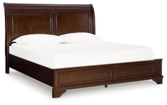 Trellington Brown King Sleigh Storage Bed - Ornate Home