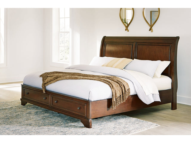 Trellington Brown King Sleigh Storage Bed - Ornate Home