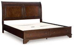 Trellington Brown King Sleigh Storage Bed - Ornate Home