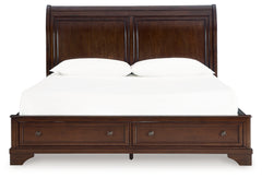 Trellington Brown Queen Sleigh Storage Bed - Ornate Home