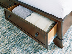 Trellington Brown Queen Sleigh Storage Bed - Ornate Home