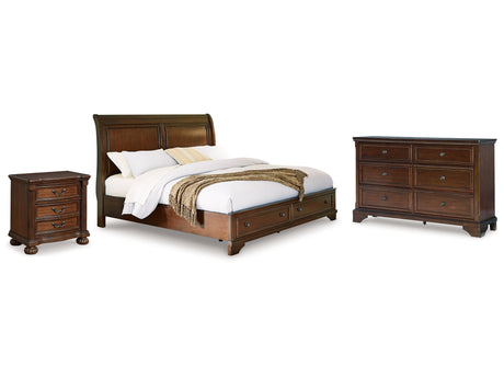 Trellington Brown Queen Storage Bedroom Set with Dresser and Nightstand - Ornate Home