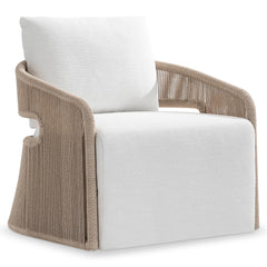 Trellis Beige Outdoor Swivel Chair - Ornate Home