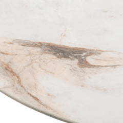 Trellis White/Beige Marble Outdoor Dining Table - Ornate Home