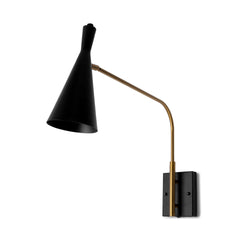 Tremont Black/Gold Metal Conical Shade Wall Sconce - Ornate Home