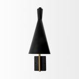 Tremont Black/Gold Metal Conical Shade Wall Sconce - Ornate Home