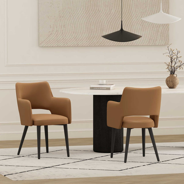 Tremont Dining Arm Chair in Saddle (set of 2) - Ornate Home