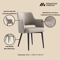 Tremont Dining Arm Chair in Taupe - Ornate Home