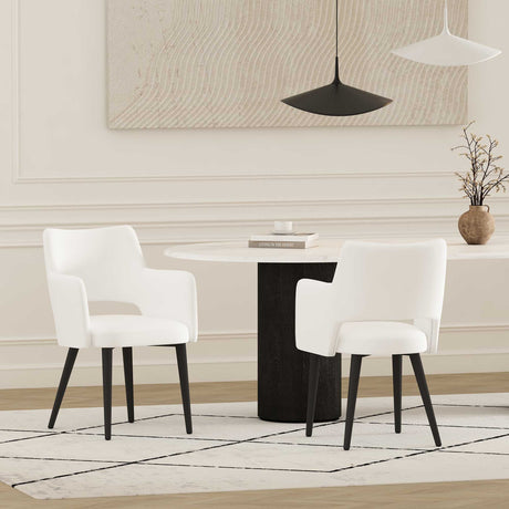 Tremont Dining Arm Chair in White (set of 2) - Ornate Home
