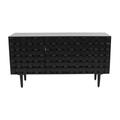 Trent Black 3 Door Accent Cabinet - Ornate Home