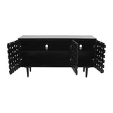 Trent Black 3 Door Accent Cabinet - Ornate Home