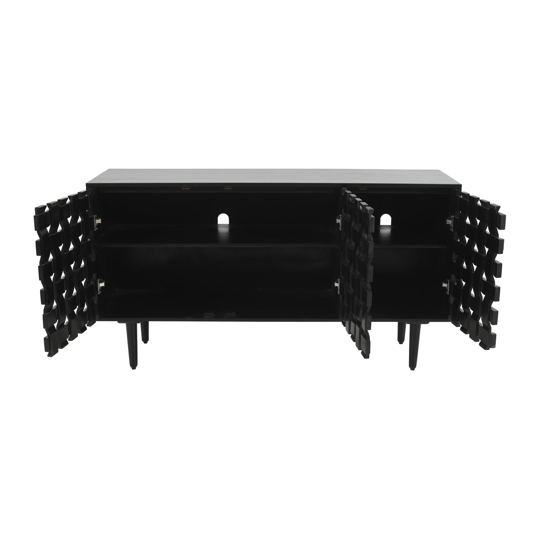 Trent Black 3 Door Accent Cabinet - Ornate Home