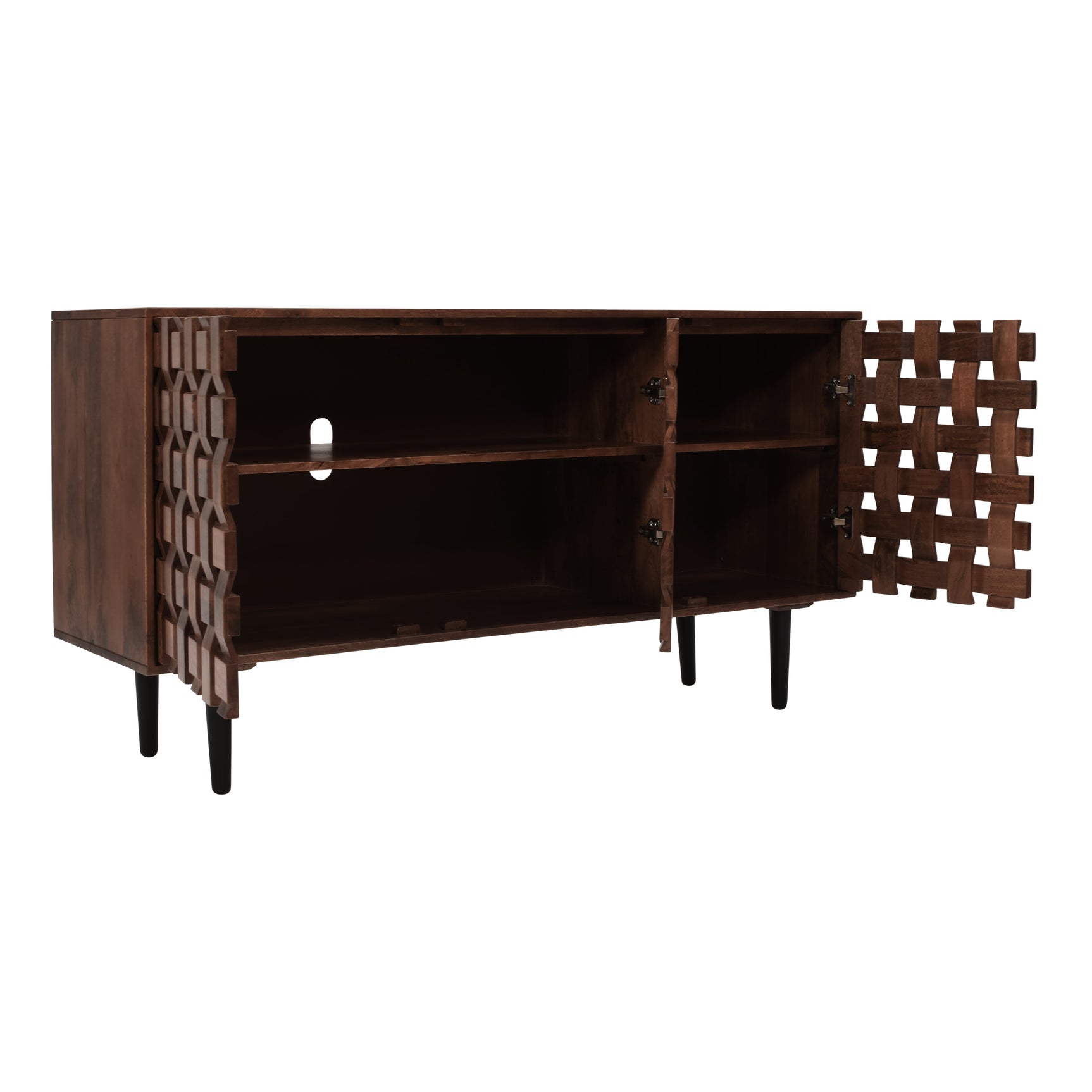 Trent Chestnut 3 Door Accent Cabinet - Ornate Home