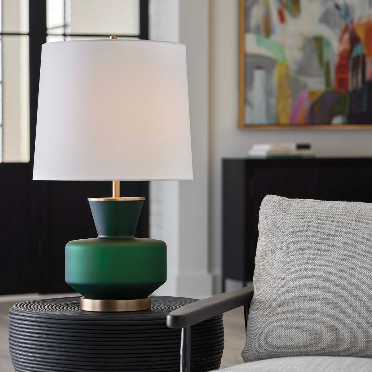 Trentino Dark Emerald Green Table Lamp - Ornate Home