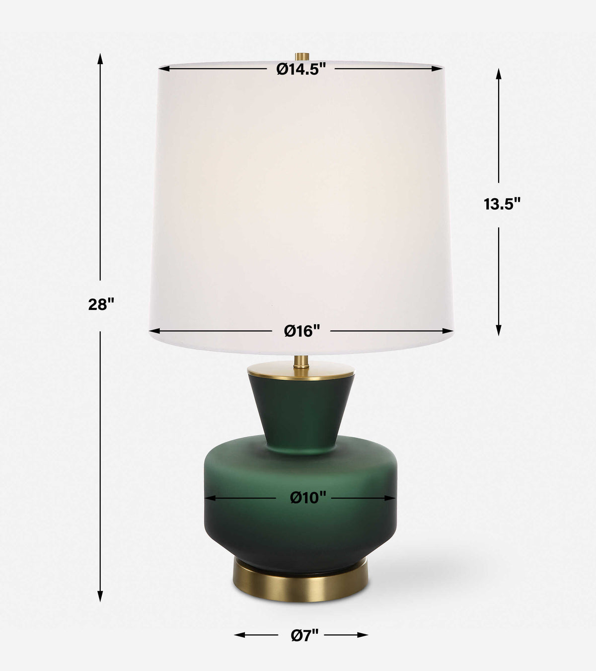 Trentino Dark Emerald Green Table Lamp - Ornate Home