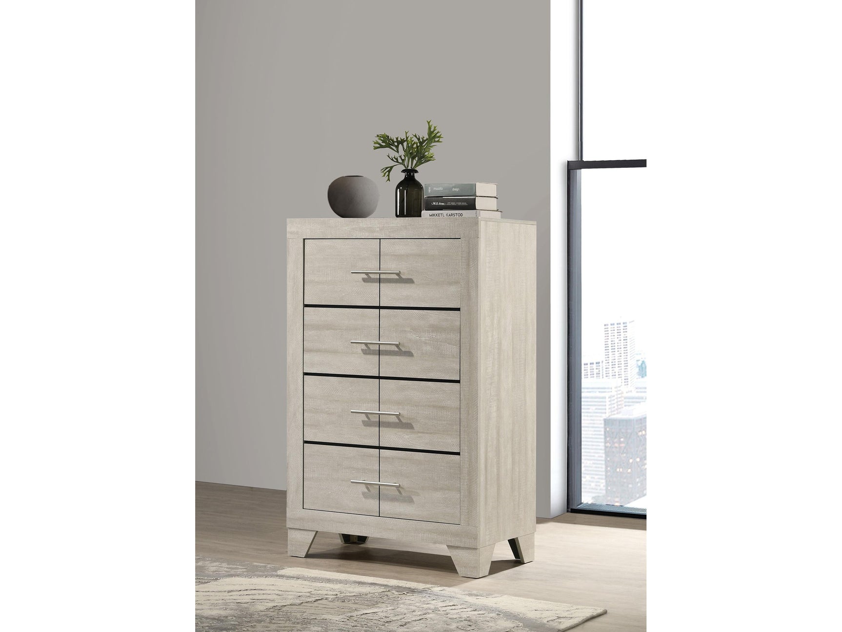 Trenton Rustic Cream 4-drawer Bedroom Chest of Drawers - Ornate Home