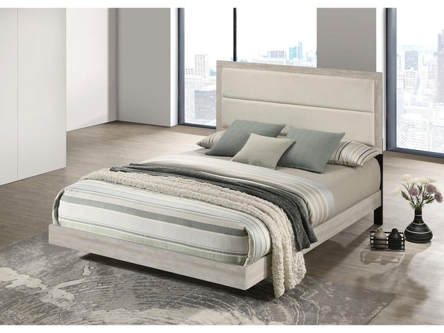 Trenton Rustic Cream 54-inch Wood Queen Panel Bed - Ornate Home