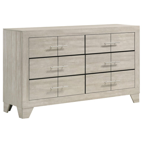 Trenton Rustic Cream 6-drawer Bedroom Dresser - Ornate Home