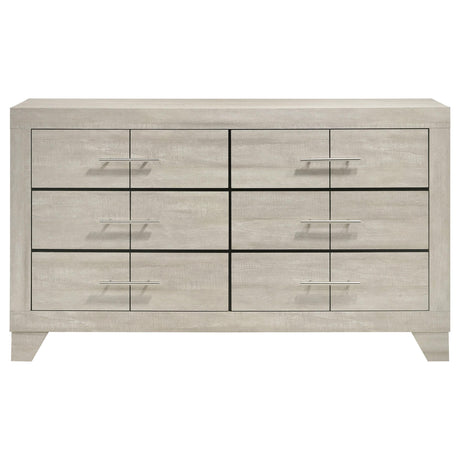 Trenton Rustic Cream 6-drawer Bedroom Dresser - Ornate Home