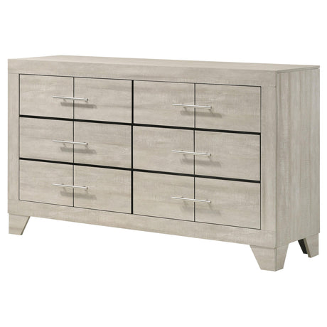 Trenton Rustic Cream 6-drawer Bedroom Dresser - Ornate Home